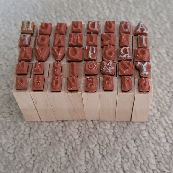2 Sets Wooden Alphabet Stamps - Picture 9 of 9